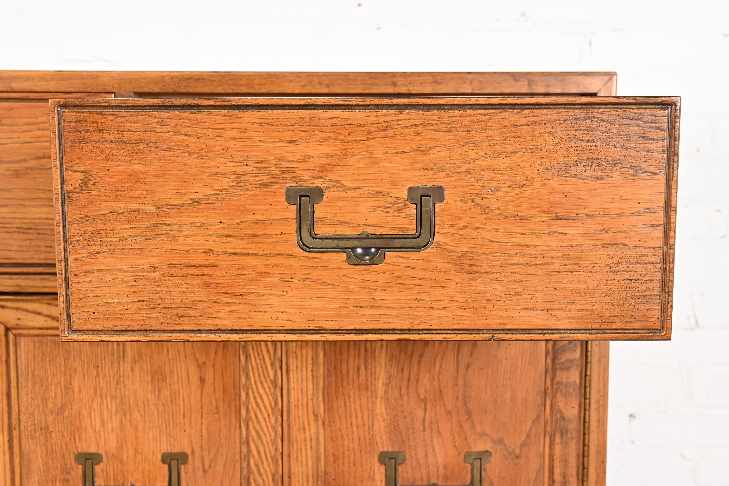 Henredon Mid-Century Modern Campaign Oak Gentleman's Chest 1