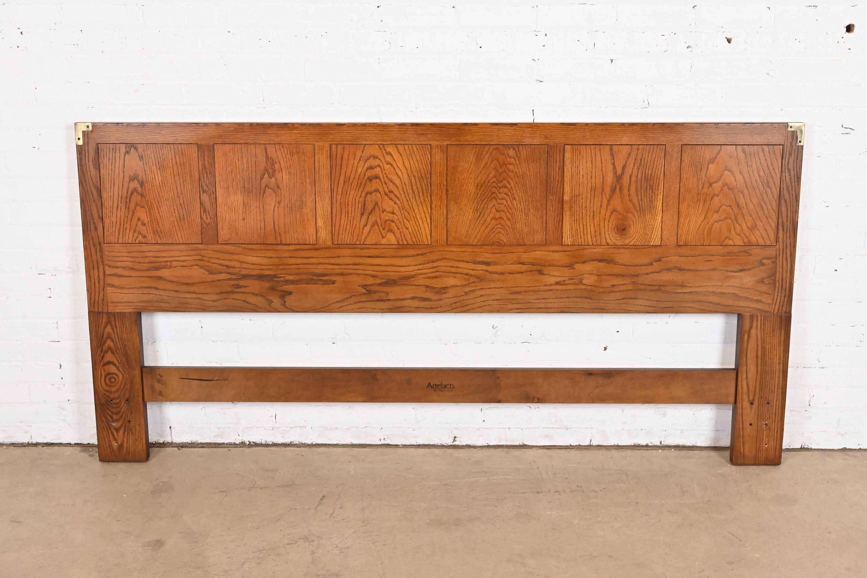 A gorgeous Mid-Century Modern Campaign style king size headboard

By Henredon, 