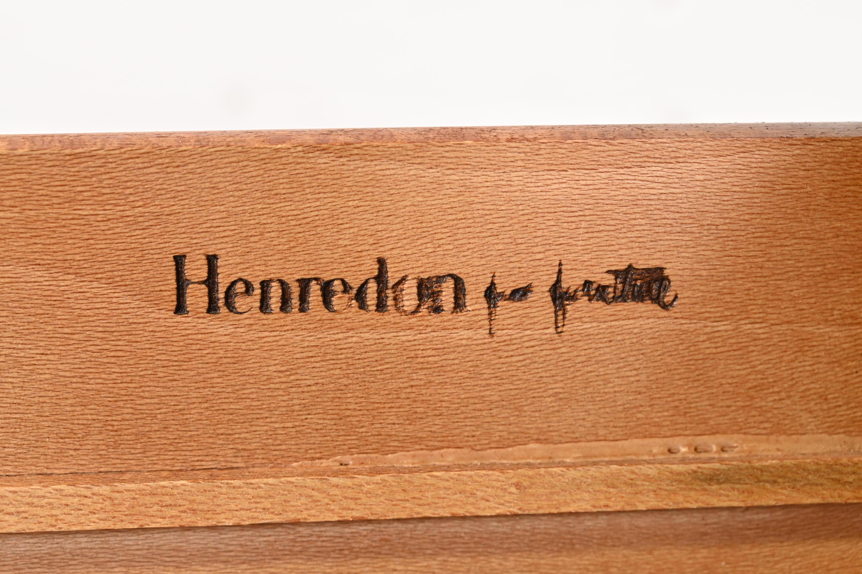Henredon Mid-Century Modern Campaign Oak Long Dresser 6