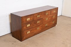 Henredon Mid-Century Modern Campaign Oak Long Dresser