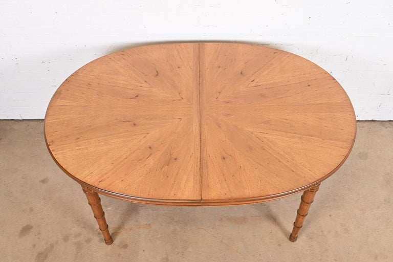 Henredon MidCentury Modern Mediterranean Walnut Dining Table, Newly