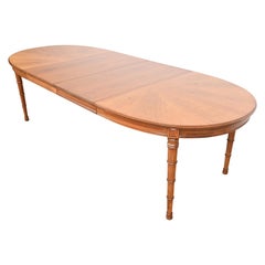 Henredon Mid-Century Modern Mediterranean Walnut Dining Table, Newly Refinished