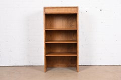 Henredon Mid-Century Modern Oak and Cane Bookcase