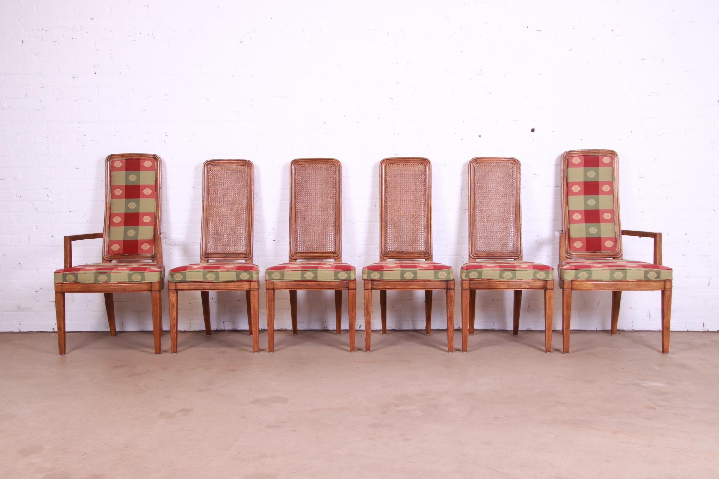 mid century modern cane back dining chairs