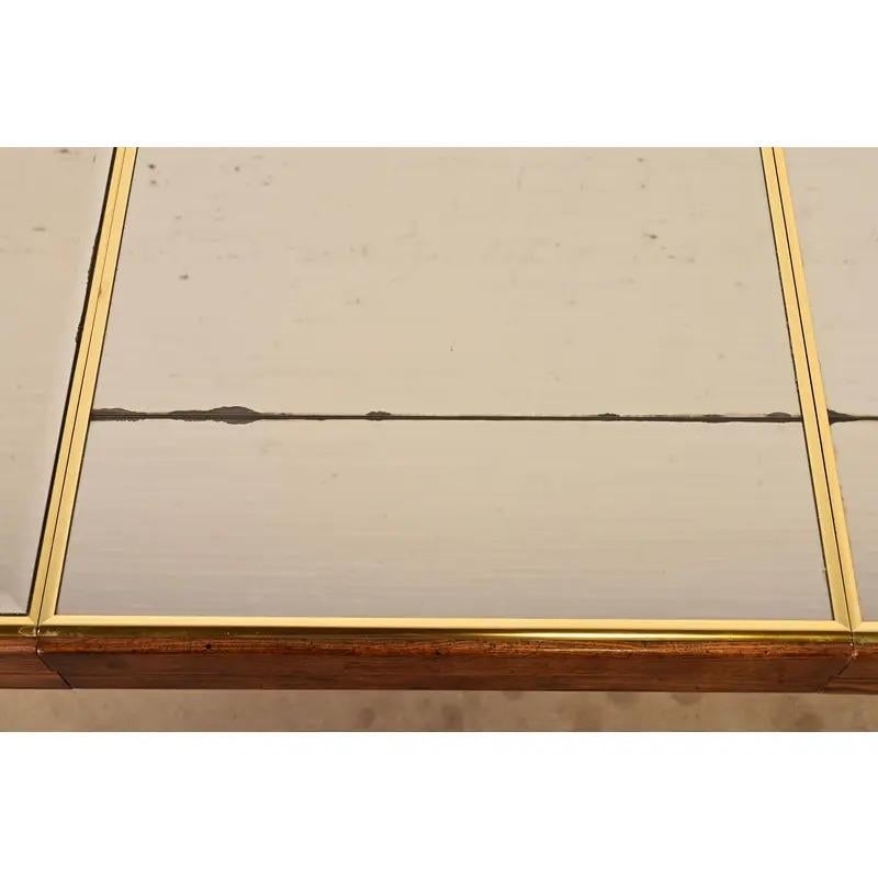 Mesa de comedor extensible Henredon, moderna de mediados de siglo, de roble y espejos, circa años 70 en venta 8