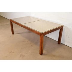 Henredon Mid-Century Modern Oak and Mirrored Extension Dining Table, Circa 1970s