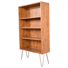 Henredon Mid-Century Modern Oak Bookcase on Hairpin Legs, Circa 1970s
