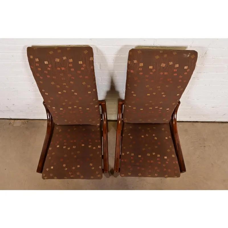 Henredon Mid-Century Modern Oak High Back Side Chairs oder Esszimmerstühle, Paar (Ende des 20. Jahrhunderts) im Angebot