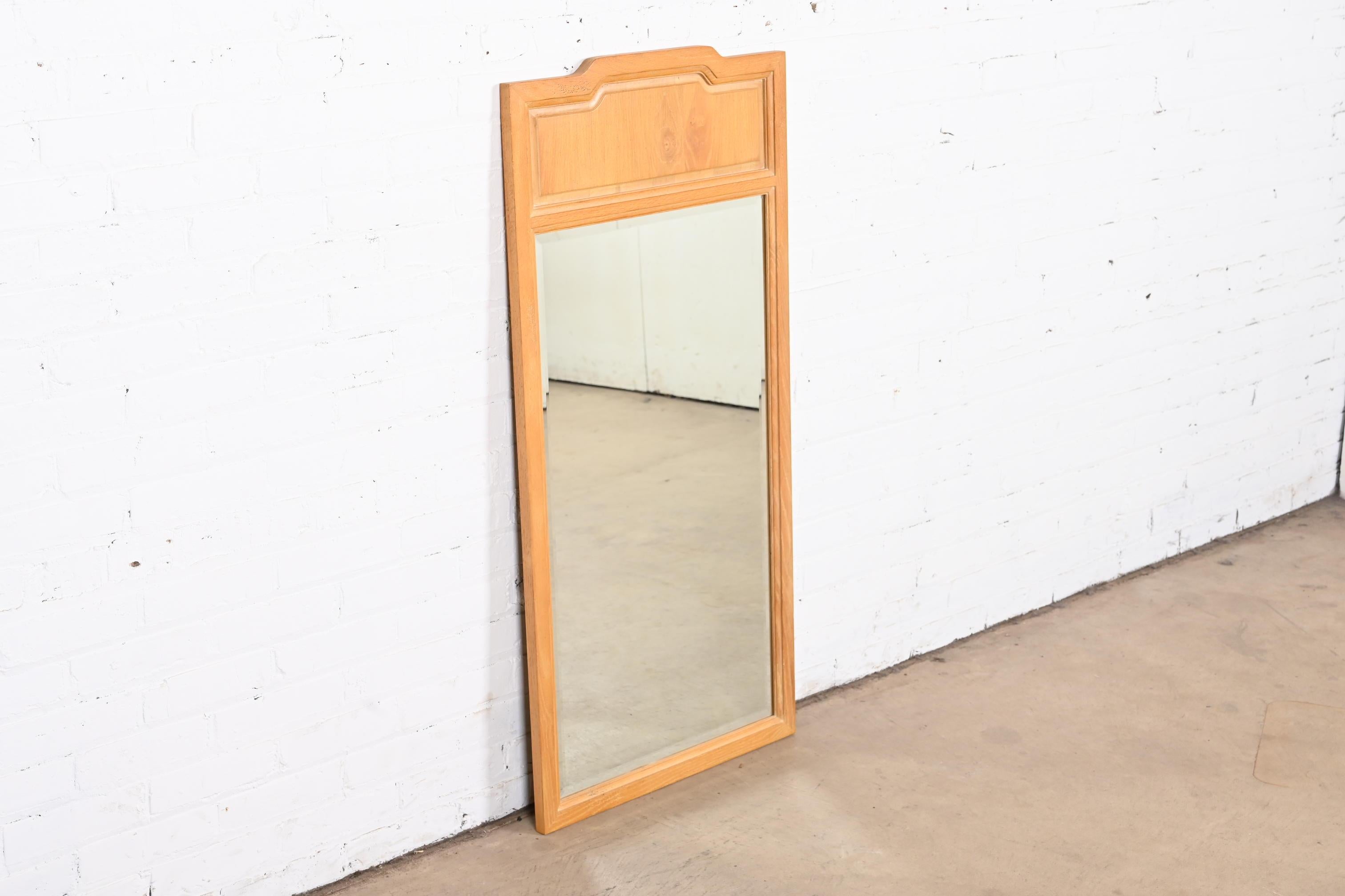 American Henredon Mid-Century Modern Sculpted Ash Framed Wall Mirror For Sale