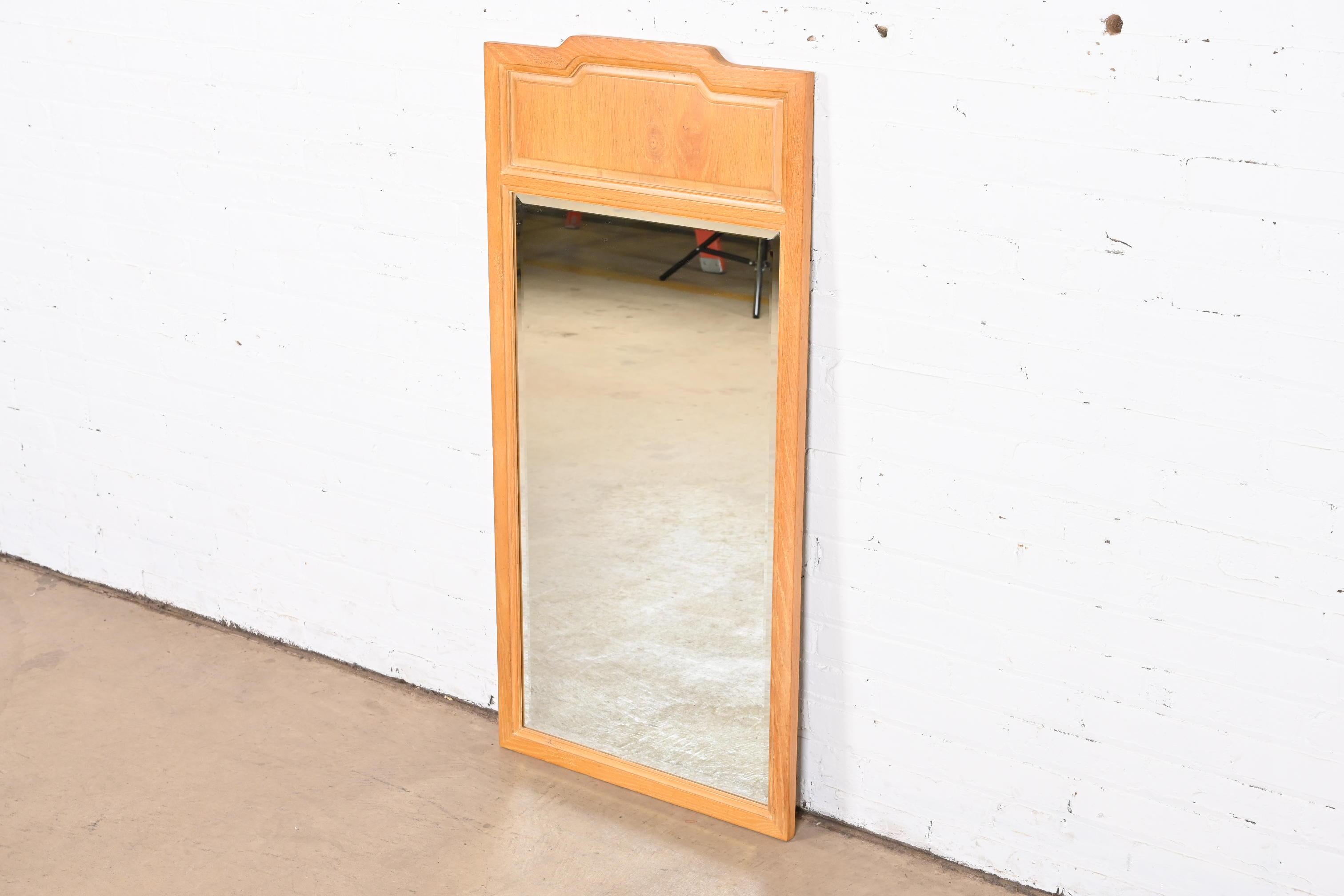 Late 20th Century Henredon Mid-Century Modern Sculpted Ash Framed Wall Mirror For Sale