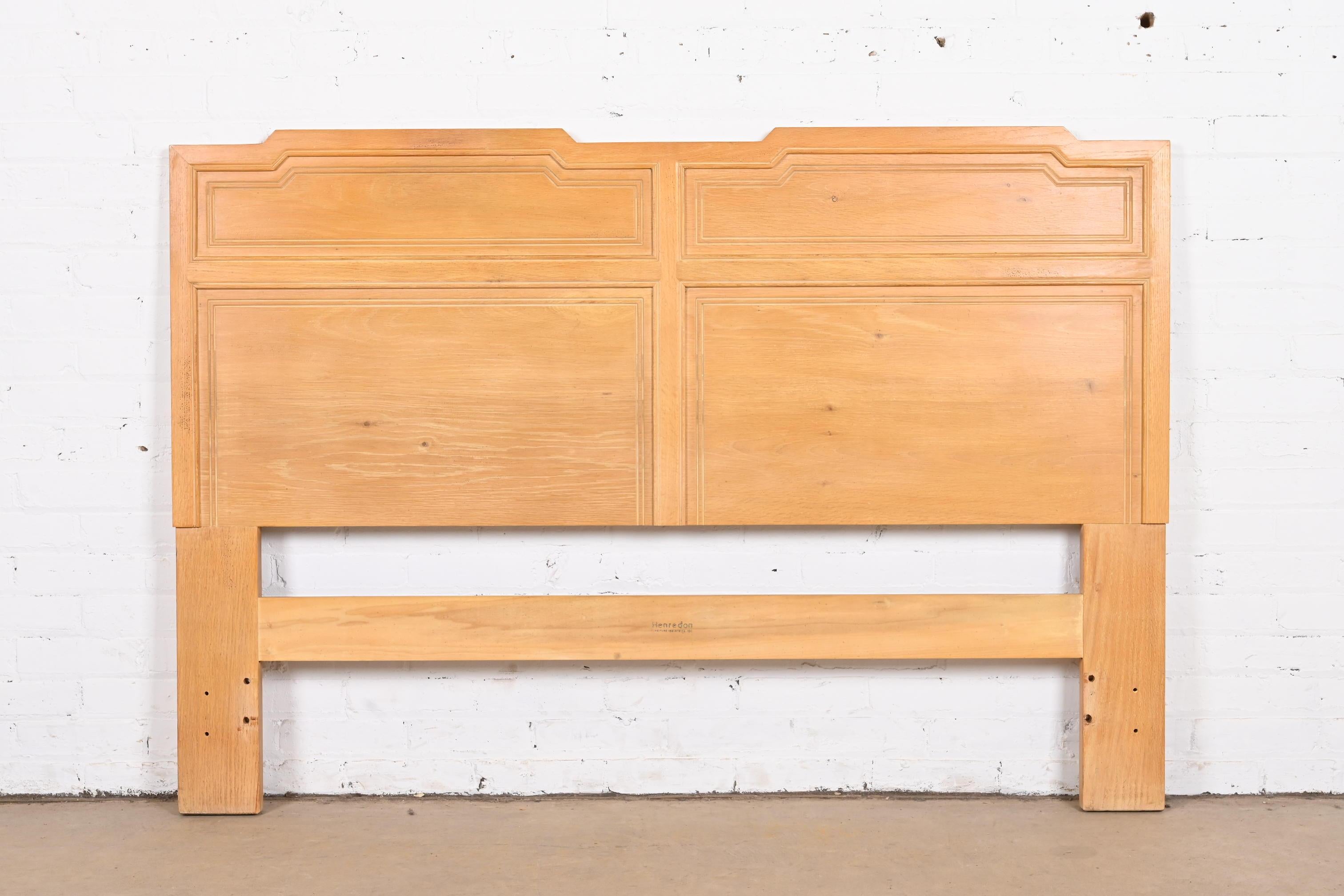 American Henredon Mid-Century Modern Sculpted Ash Queen Size Headboard, circa 1970s For Sale