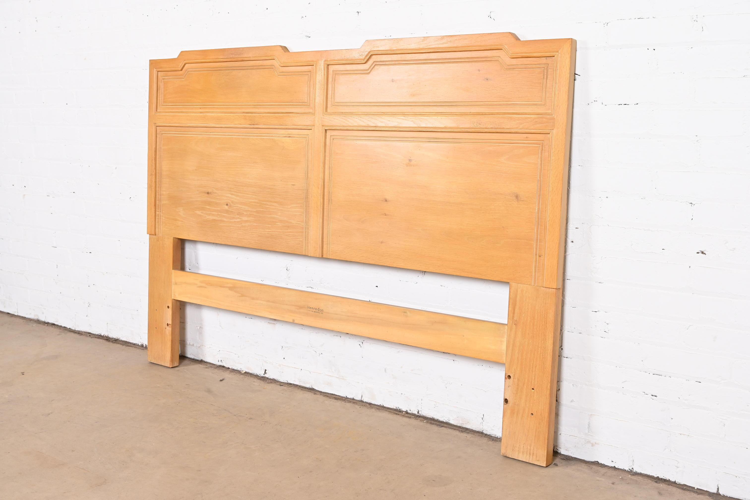 Late 20th Century Henredon Mid-Century Modern Sculpted Ash Queen Size Headboard, circa 1970s For Sale