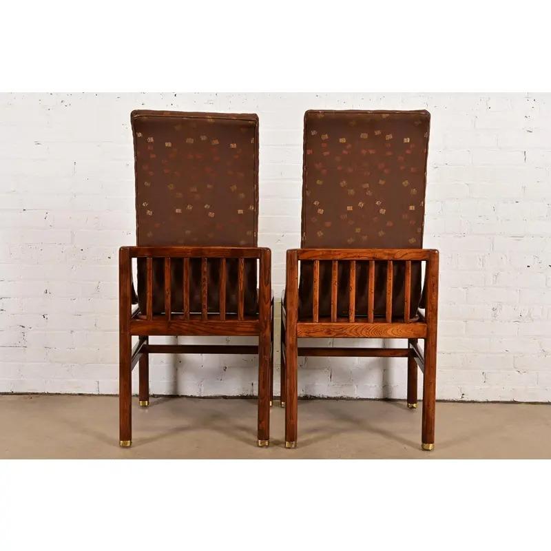 Sedie da pranzo con schienale alto in Oak Oak di Henredon, set di quattro persone in vendita 4