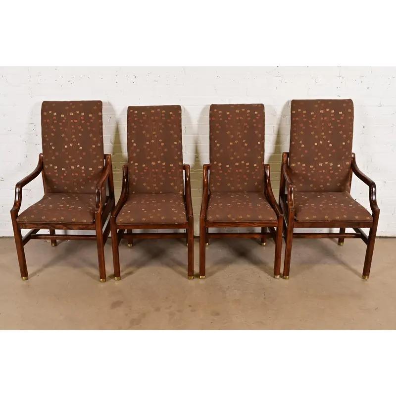 Sedie da pranzo con schienale alto in Oak Oak di Henredon, set di quattro persone In condizioni buone in vendita a South Bend, IN