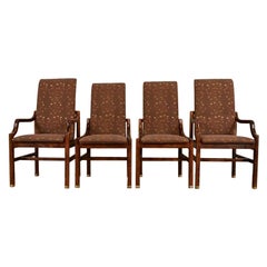 Henredon Mid-Century Modern Sculpted Oak High Back Dining Chairs, Set of Four Henredon Mid-Century Modern Sculpted Oak High Back Dining Chairs, Set of Four