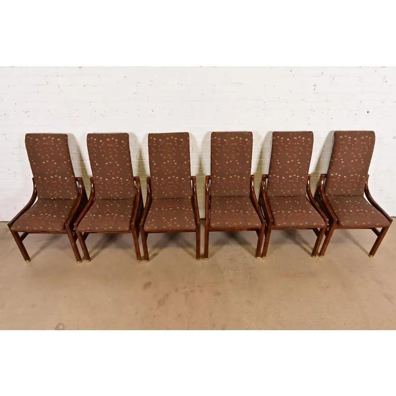 Sedie da pranzo con schienale alto in Oak Oak di Henredon, Set di sei persone In condizioni buone in vendita a South Bend, IN