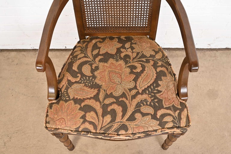 Henredon MidCentury Modern Walnut and Cane High Back Dining Chairs