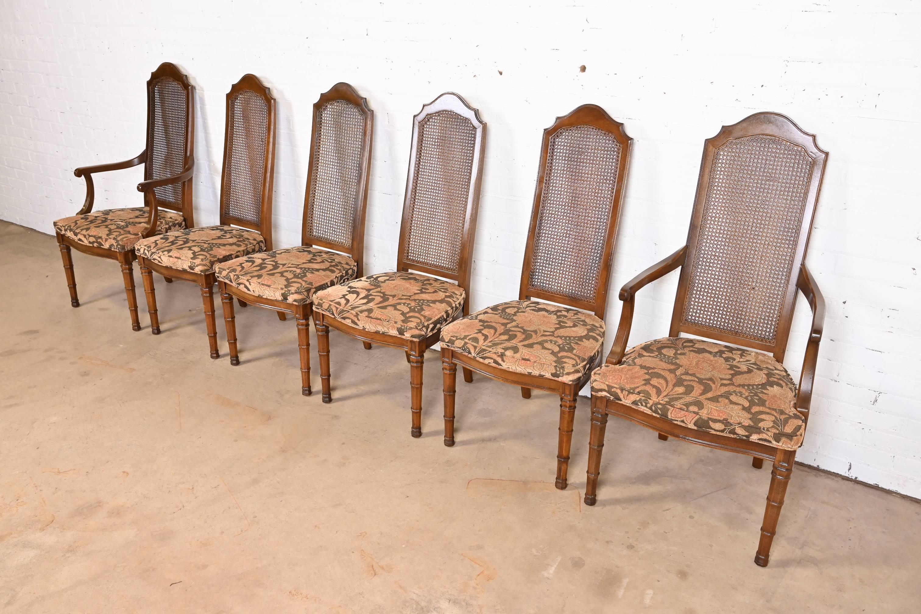 high back cane dining chairs