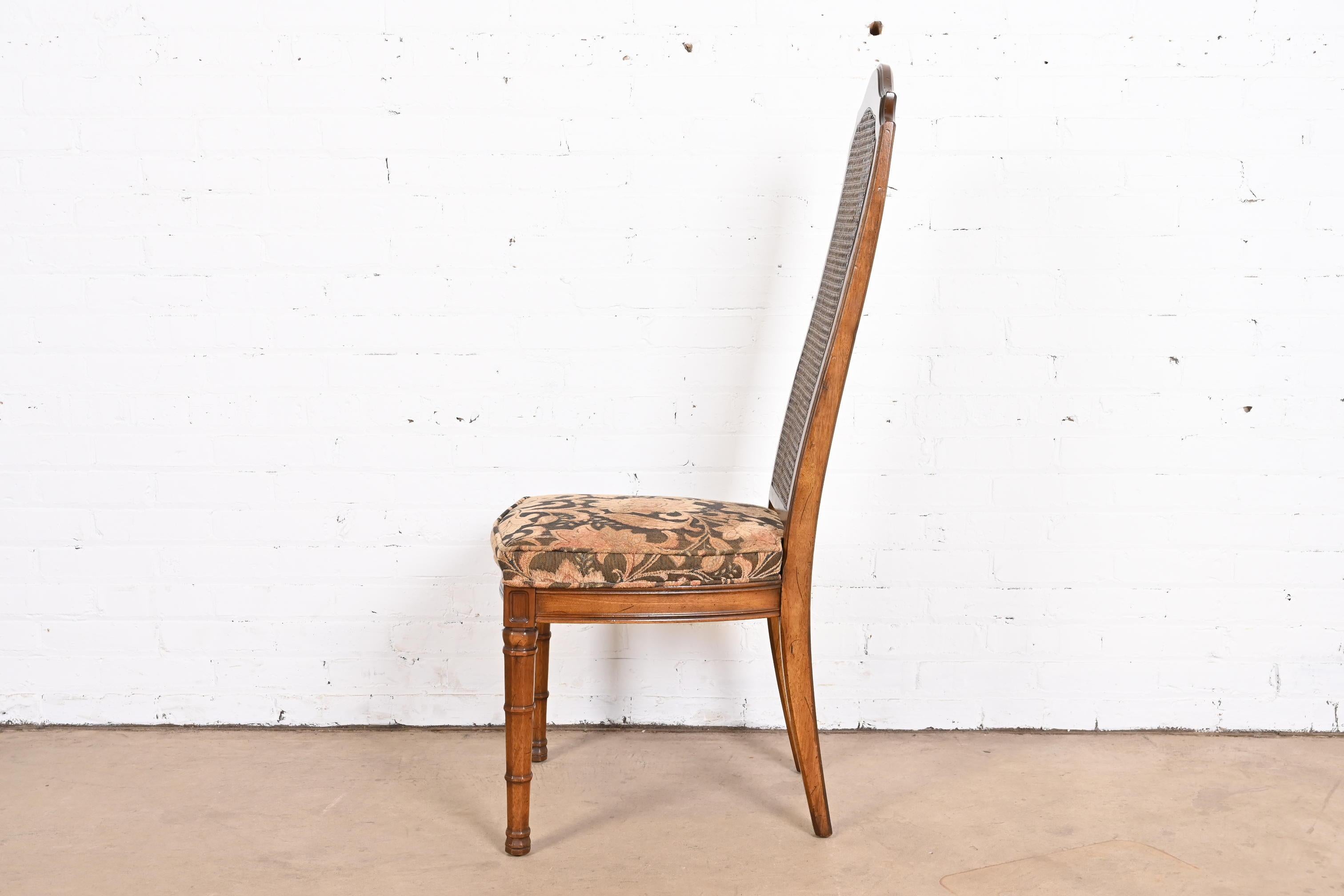 Henredon Mid-Century Modern Walnut and Cane High Back Side Chair For Sale 5