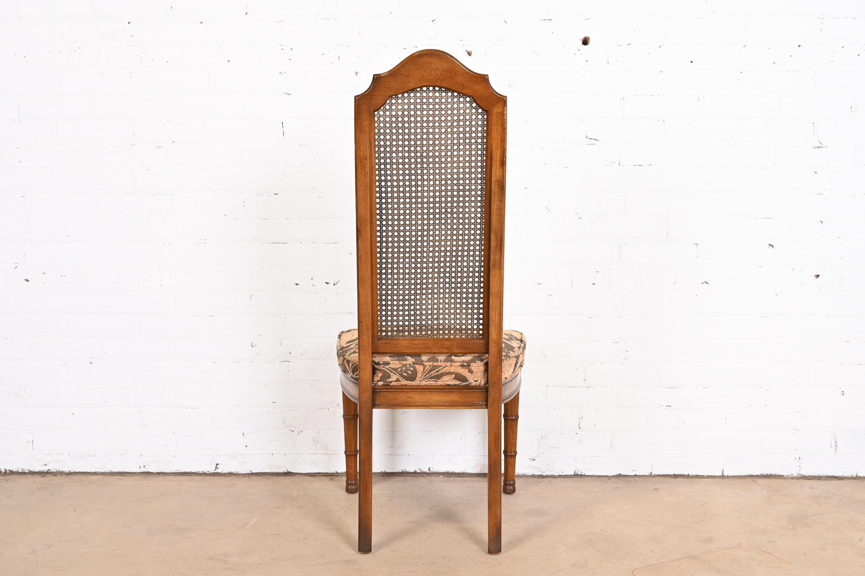 Henredon Mid-Century Modern Walnut and Cane High Back Side Chair For Sale 6