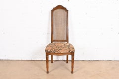 Henredon Mid-Century Modern Walnut and Cane High Back Side Chair