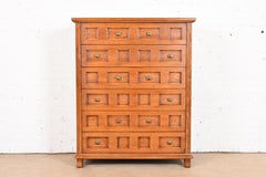 Henredon Mid-Century Spanish Colonial Walnut Highboy Dresser, 1960