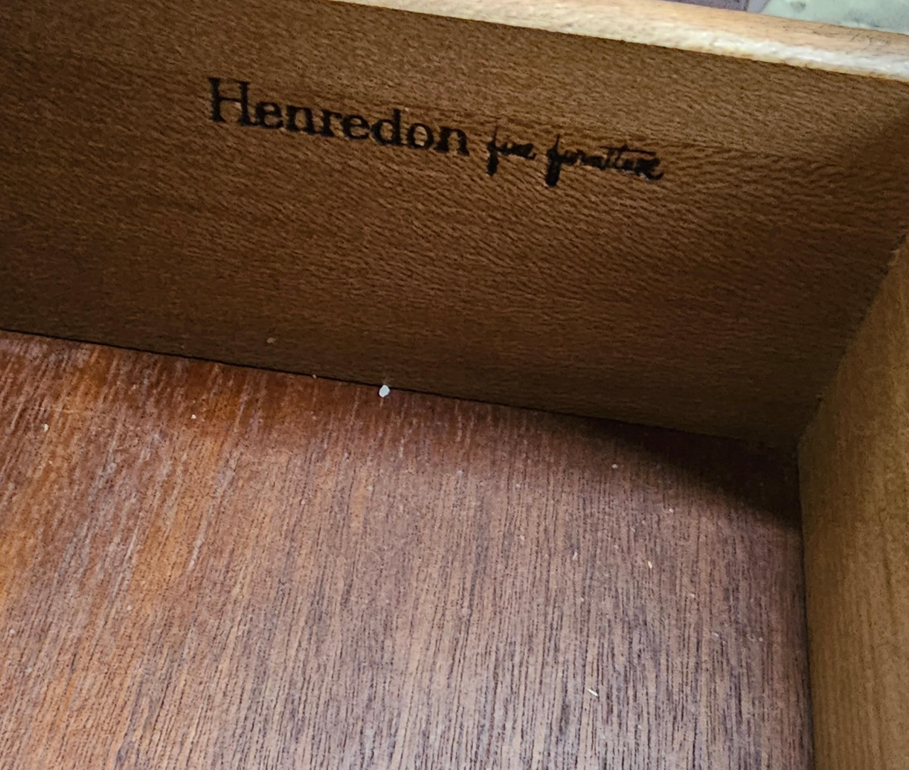 Other Henredon Mid-Century Stained Oak Blockfront Bedside Chest / Nightstand For Sale