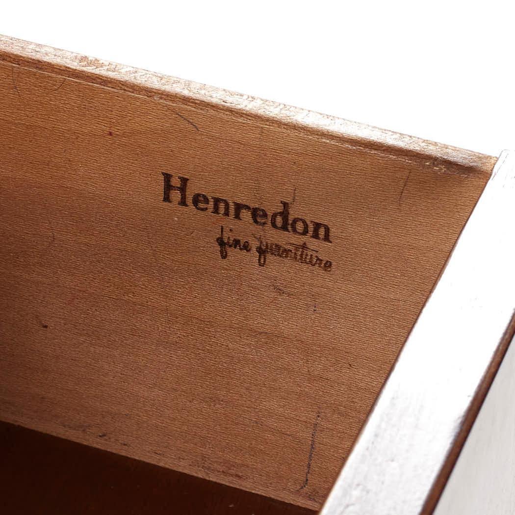 Henredon Mid Century Walnut and Brass 9 Drawer Lowboy Dresser 3