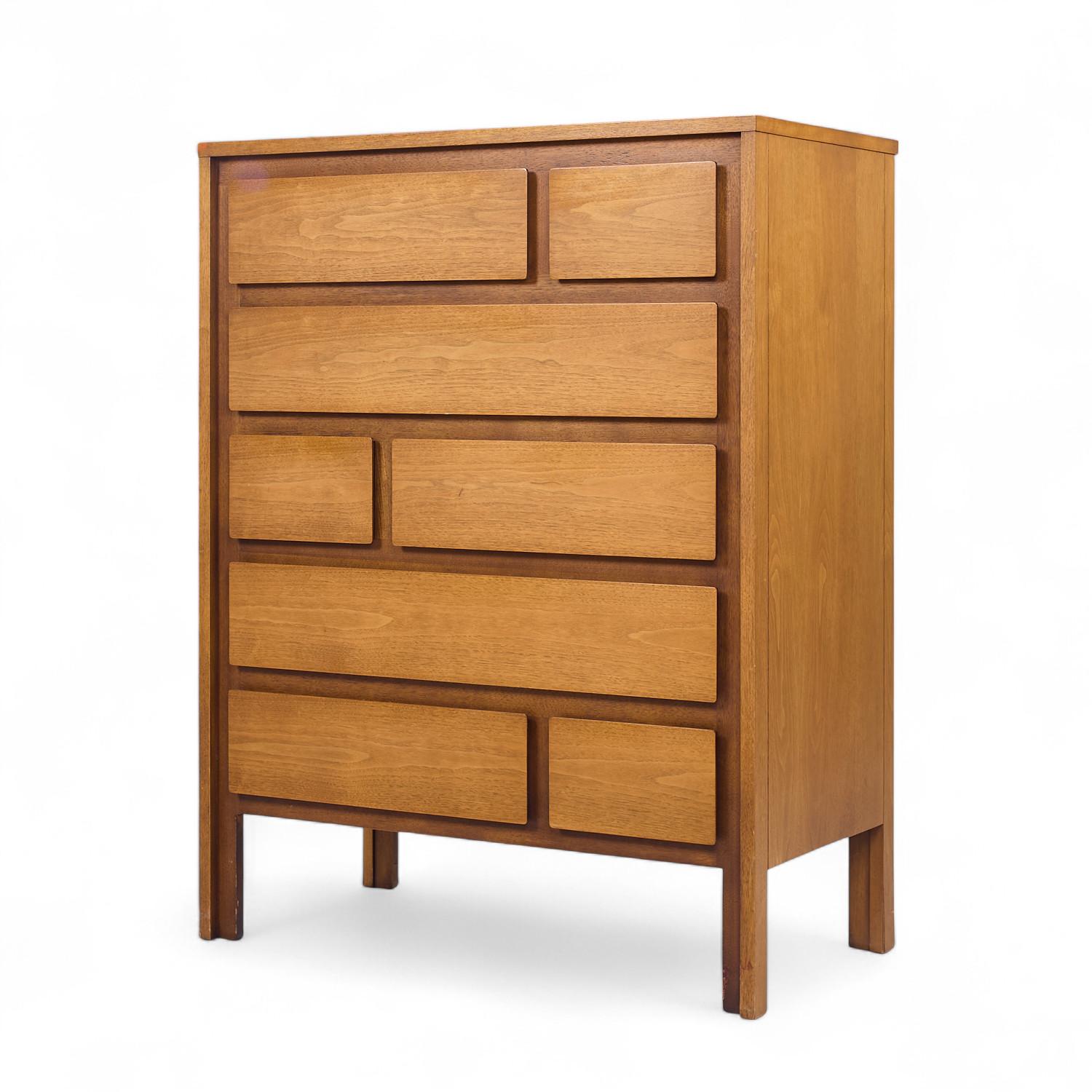 Mid-Century Modern Henredon Mid Century Walnut Highboy Dresser For Sale