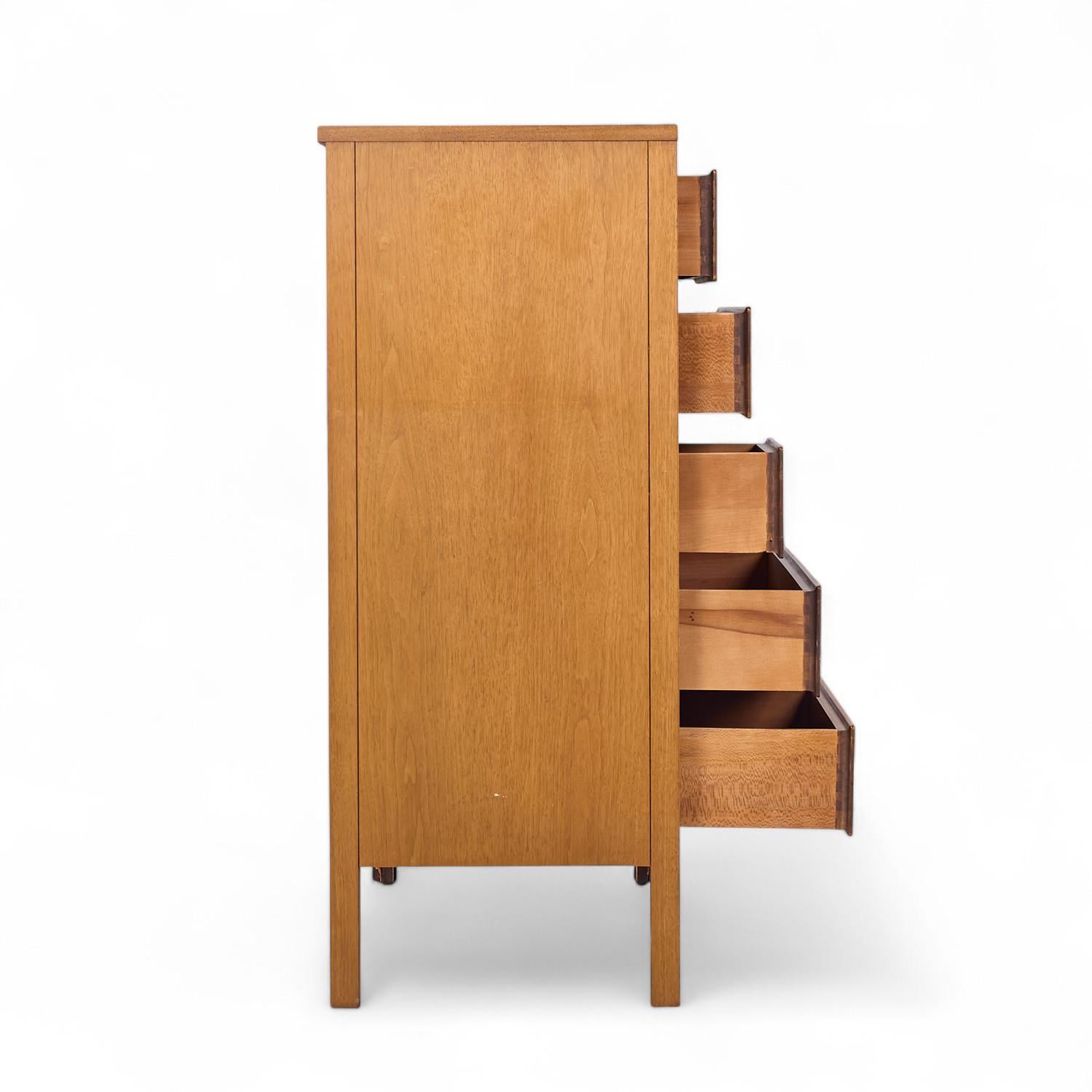 Henredon Mid Century Walnut Highboy Dresser For Sale 2