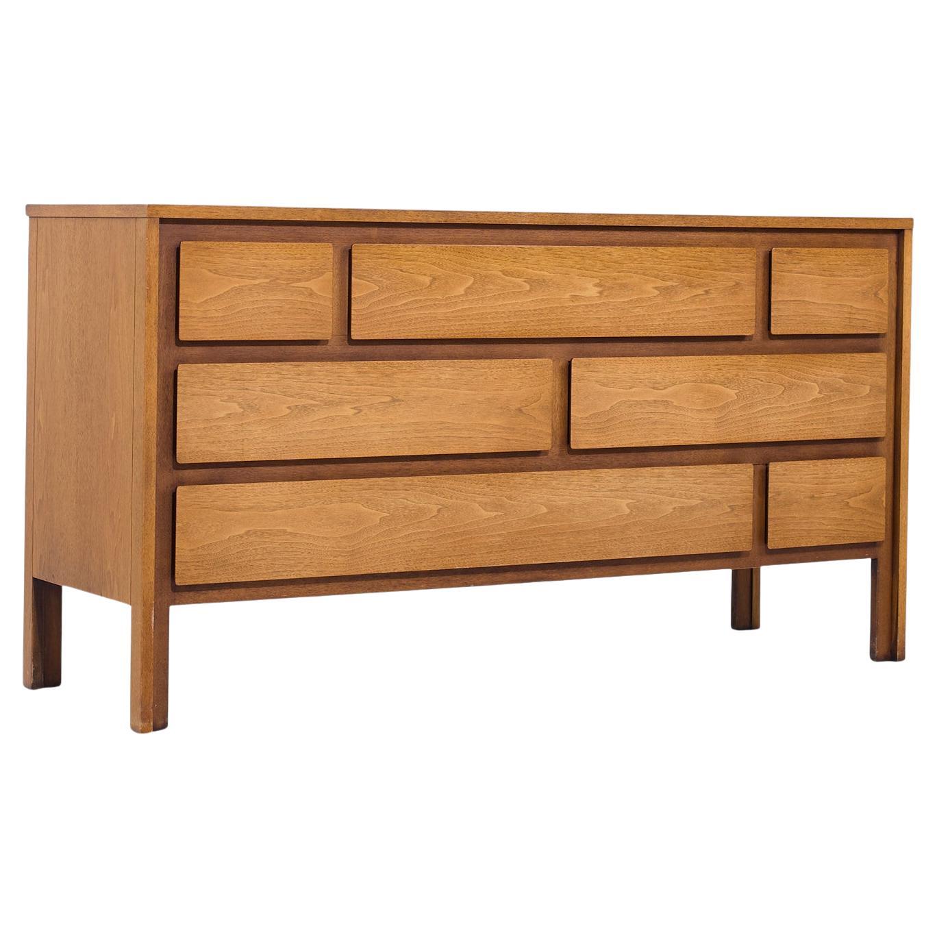 Henredon Mid Century Walnut Lowboy Dresser For Sale