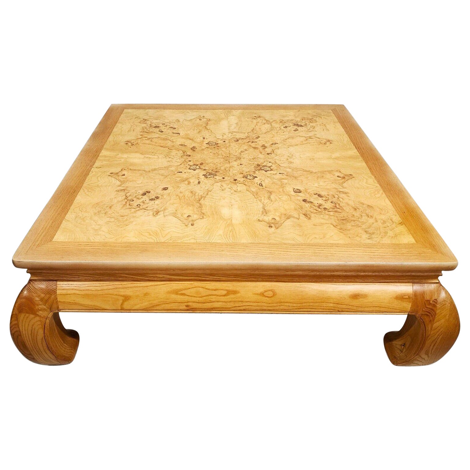 HENREDON Ming Coffee Table Asian Burl Scene 2