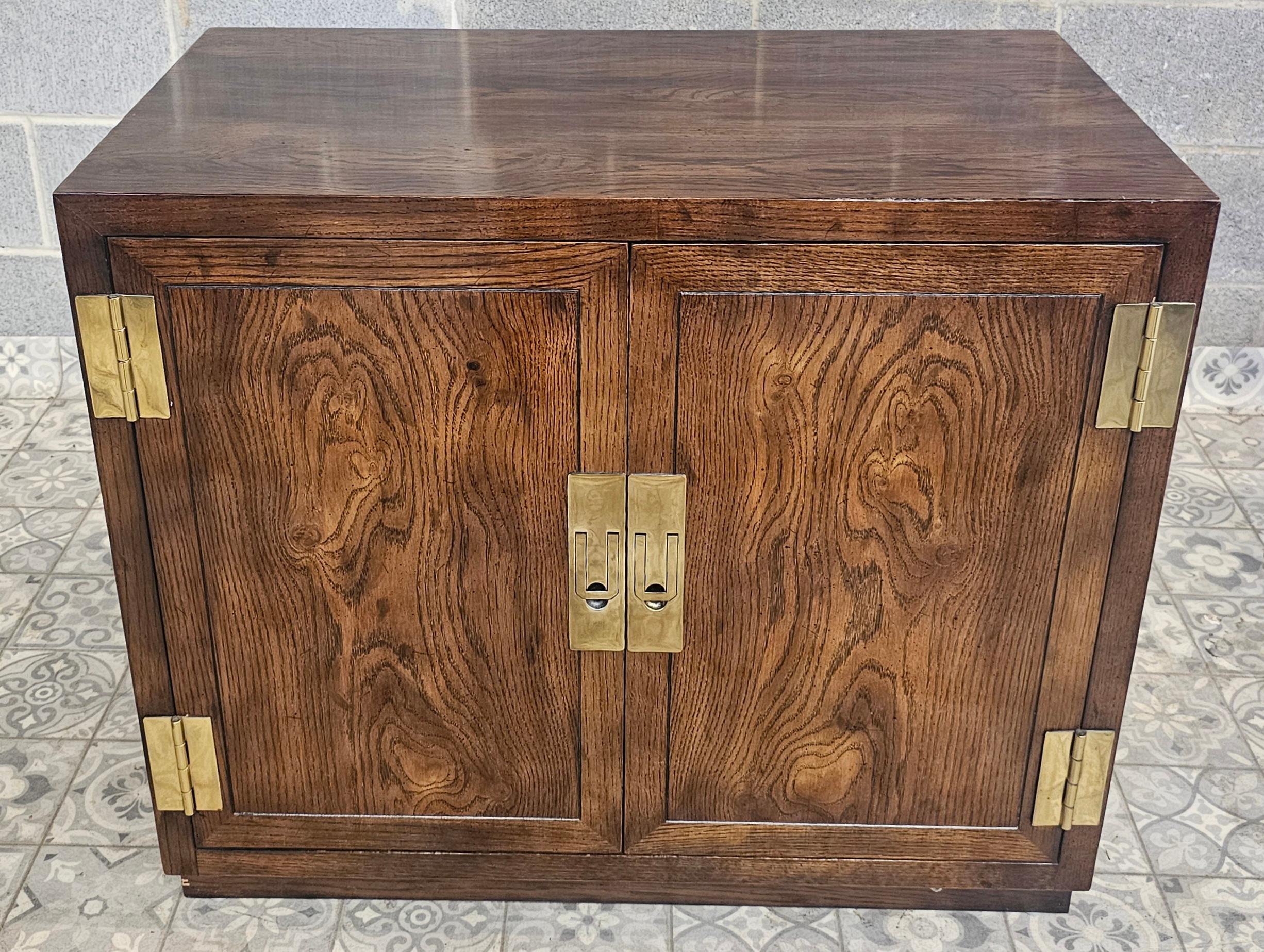 Henredon Modernist Three-Part Campaign Oak and Brass Buffet / Credenza 5
