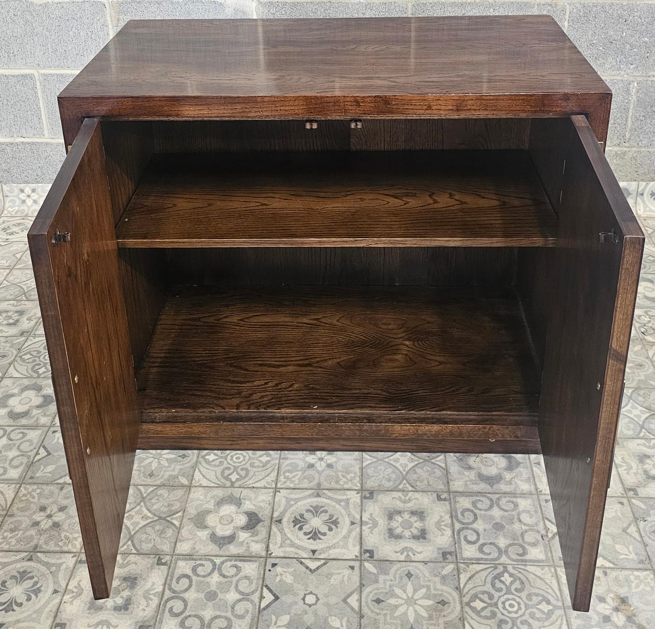 Henredon Modernist Three-Part Campaign Oak and Brass Buffet / Credenza 11
