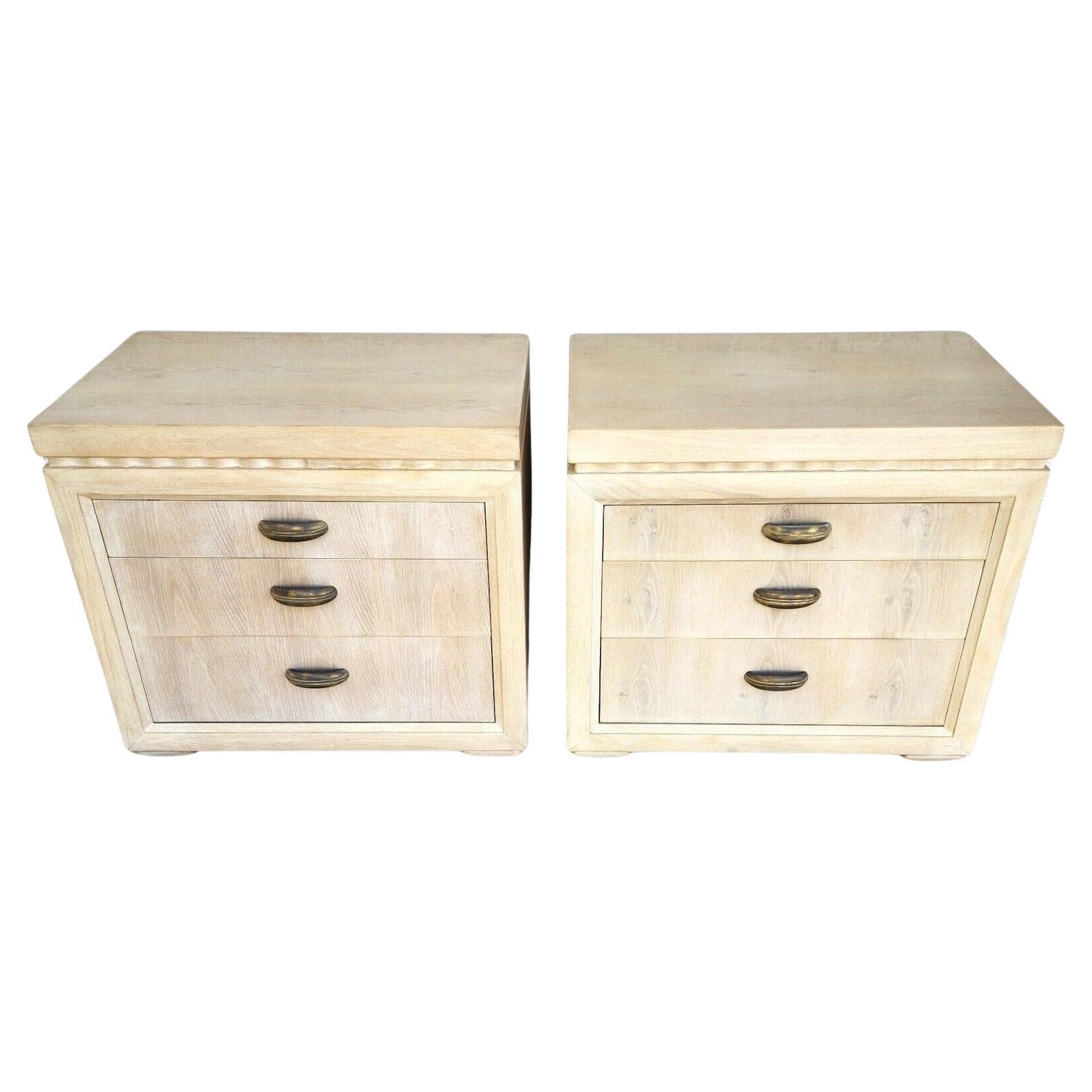 Henredon Nightstands Bedside Chests Pair For Sale