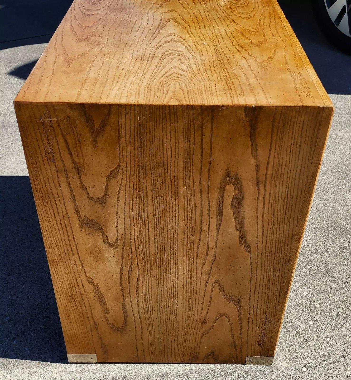 Henredon Nightstands Side Tables Campaign Style Pair For Sale 5