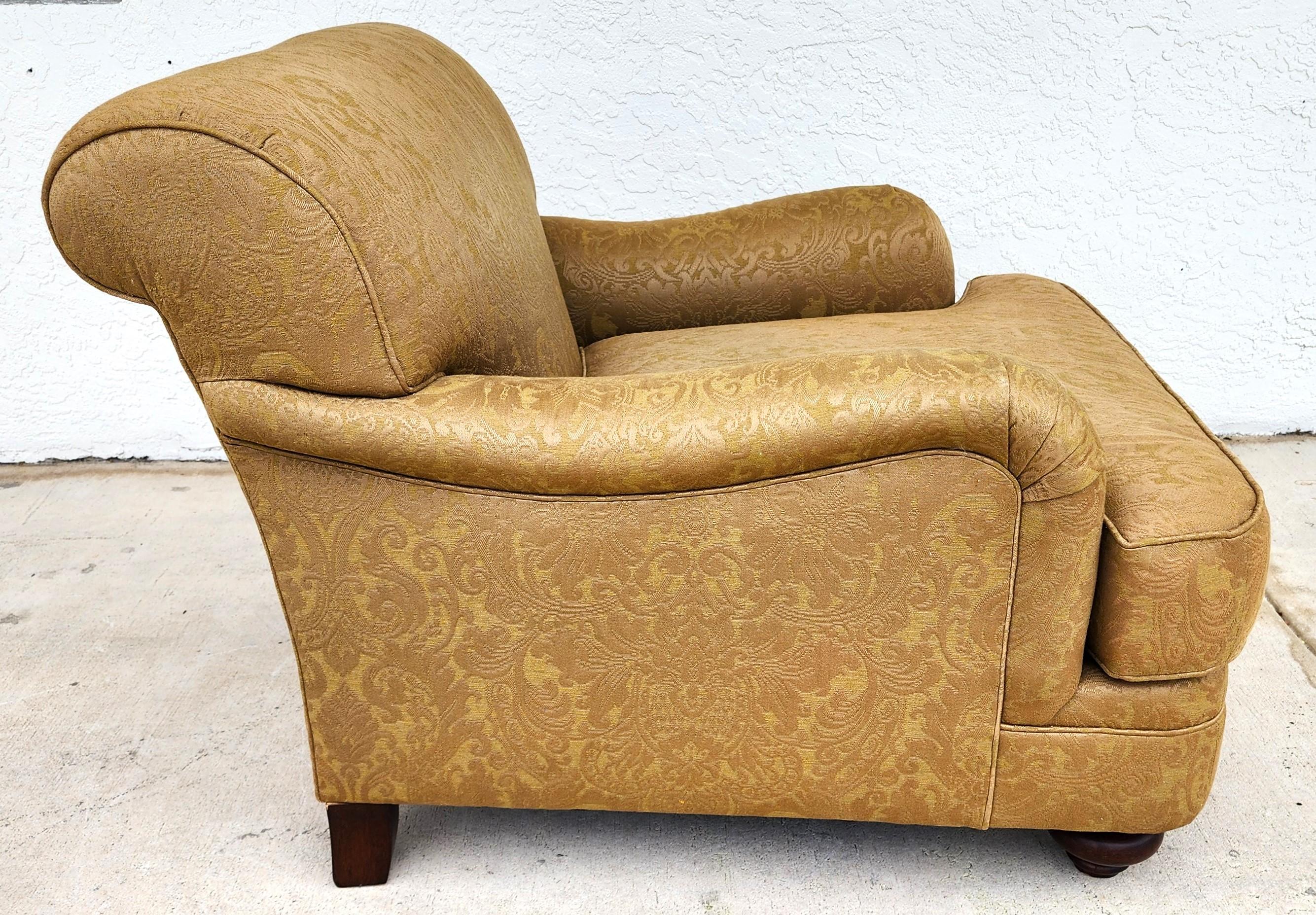 For FULL item description click on READ MORE below.

Offering One Of Our Recent Palm Beach Estate Fine Furniture Acquisitions Of A
English Roll Arm Henredon Upholstery Collection Oversized Lounge Chair
This is what's known in the trade as a BAC (Big