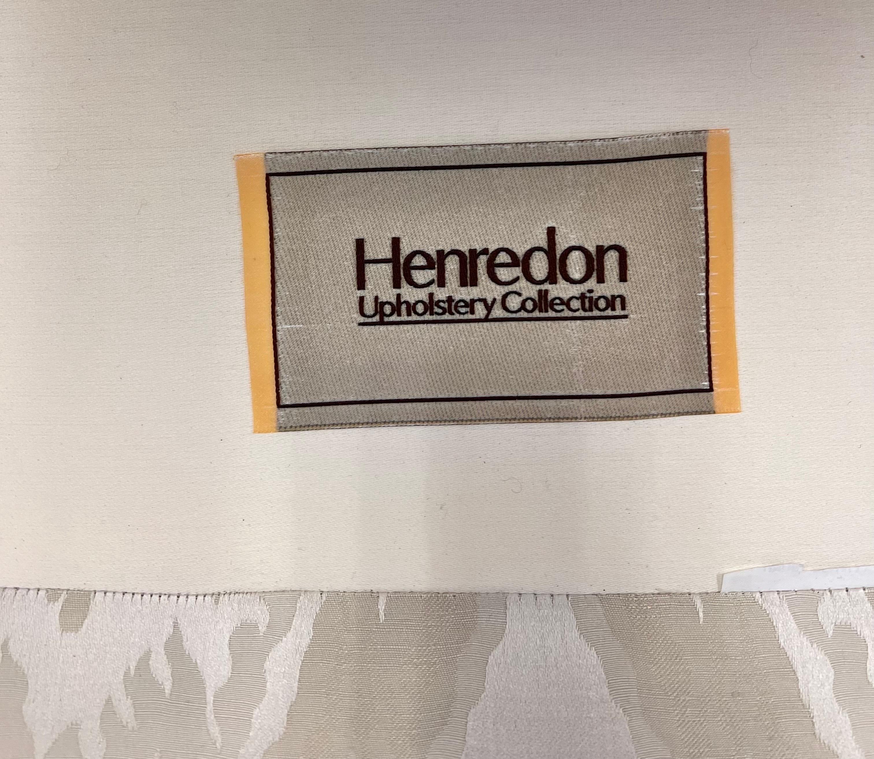 Henredon Pair of Mid Century Upholstered Silk Chevron Slipper Chairs 3