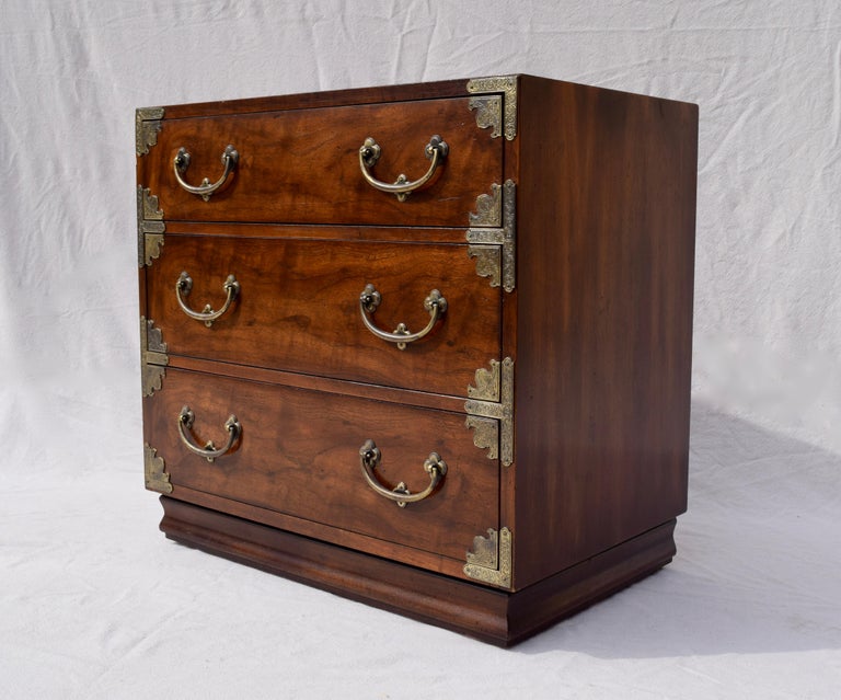 Henredon Pan Asian Tansu Campaign Mahogany Bachelor Chest at 1stDibs