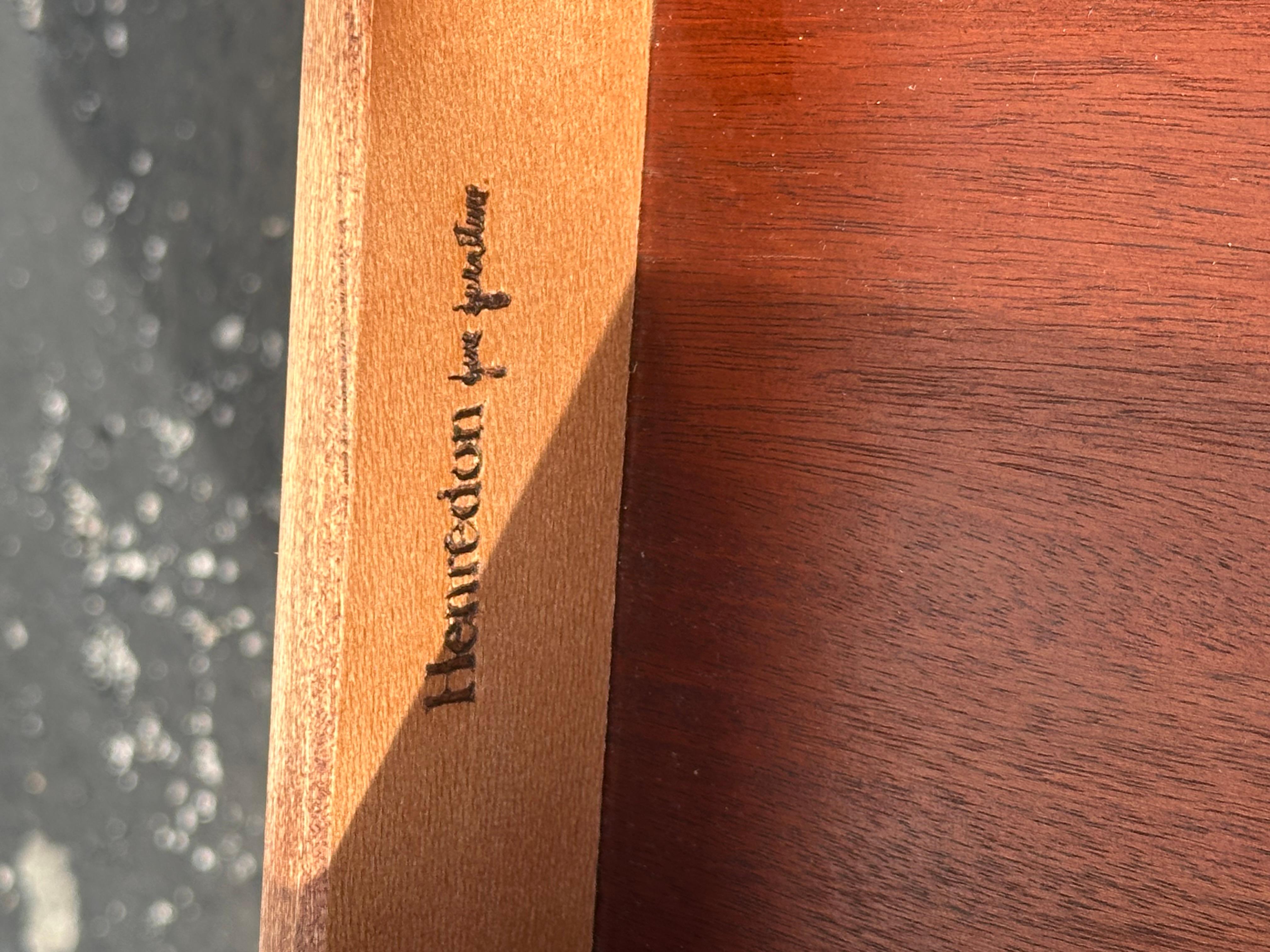 Henredon Parquetry Top Burl Walnut Campaign End Tables, Set of 2 For Sale 6