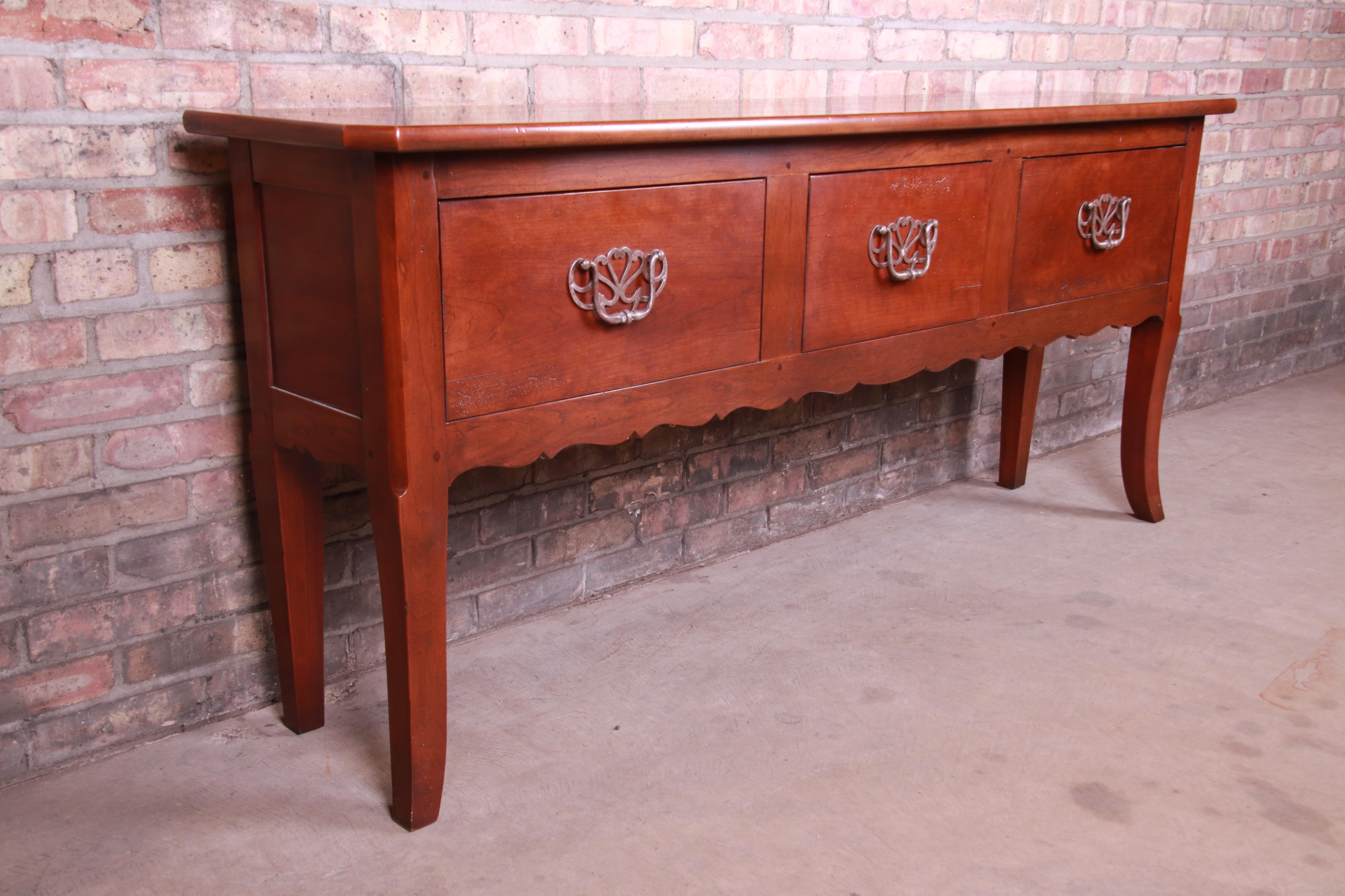 French Provincial Henredon Pierre Deux French Country Solid Cherry Sideboard Server