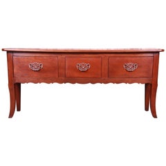 Retro Henredon Pierre Deux French Country Solid Cherry Sideboard Server