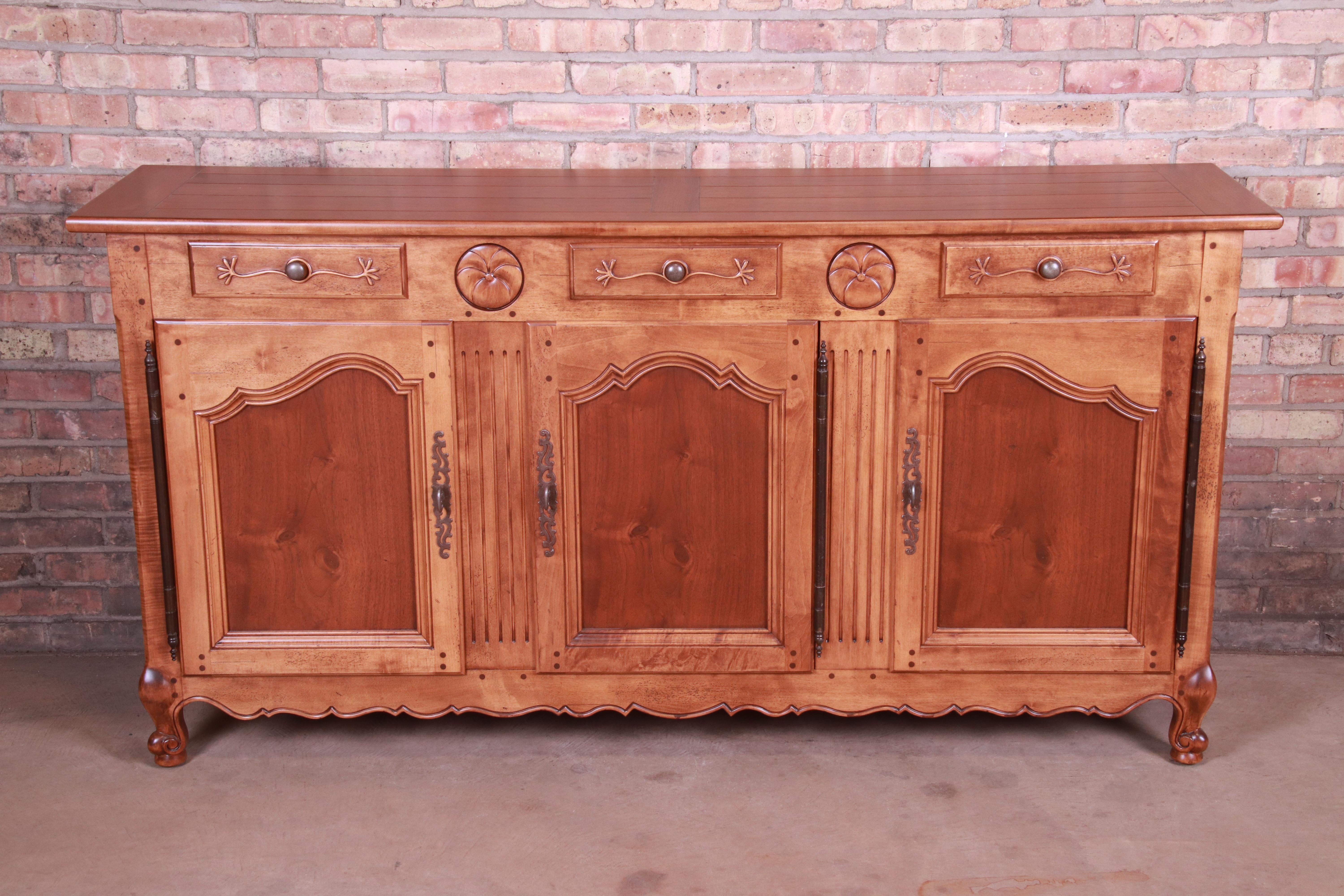 American Henredon Pierre Deux French Provincial Louis XV Sideboard Credenza, Restored