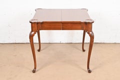 Henredon Queen Anne Carved Mahogany Breakfast Table or Game Table, Refinished