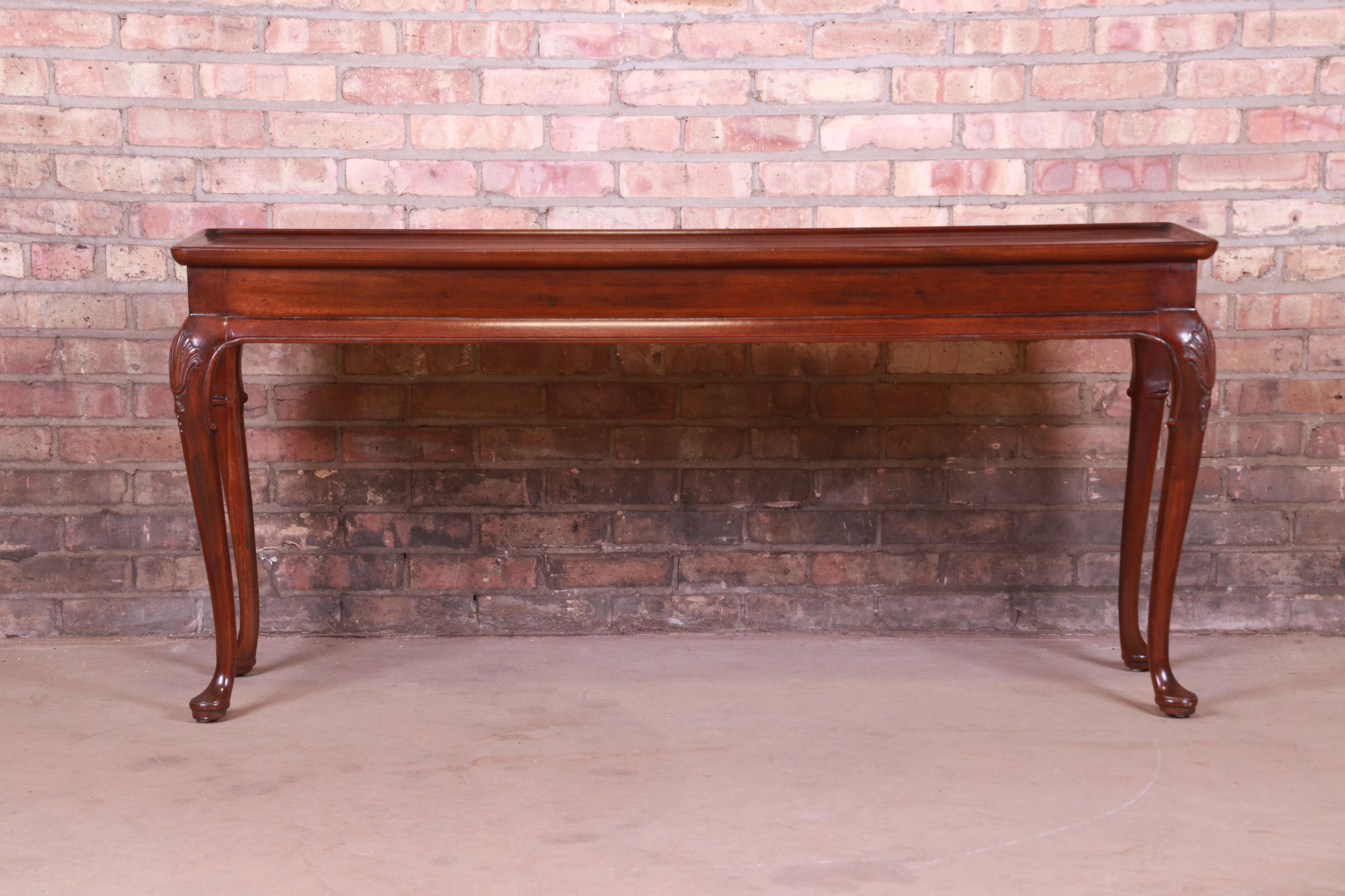 American Henredon Queen Anne Mahogany Console or Sofa Table