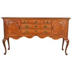 Henredon Queen Anne Solid Cherry Wood Sideboard Credenza