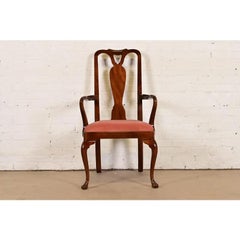 Henredon Queen Anne Solid Mahogany Armchair or Dining Captain Chair