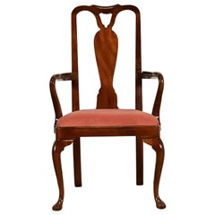 Henredon Queen Anne Solid Mahogany Armchair or Dining Captain Chair