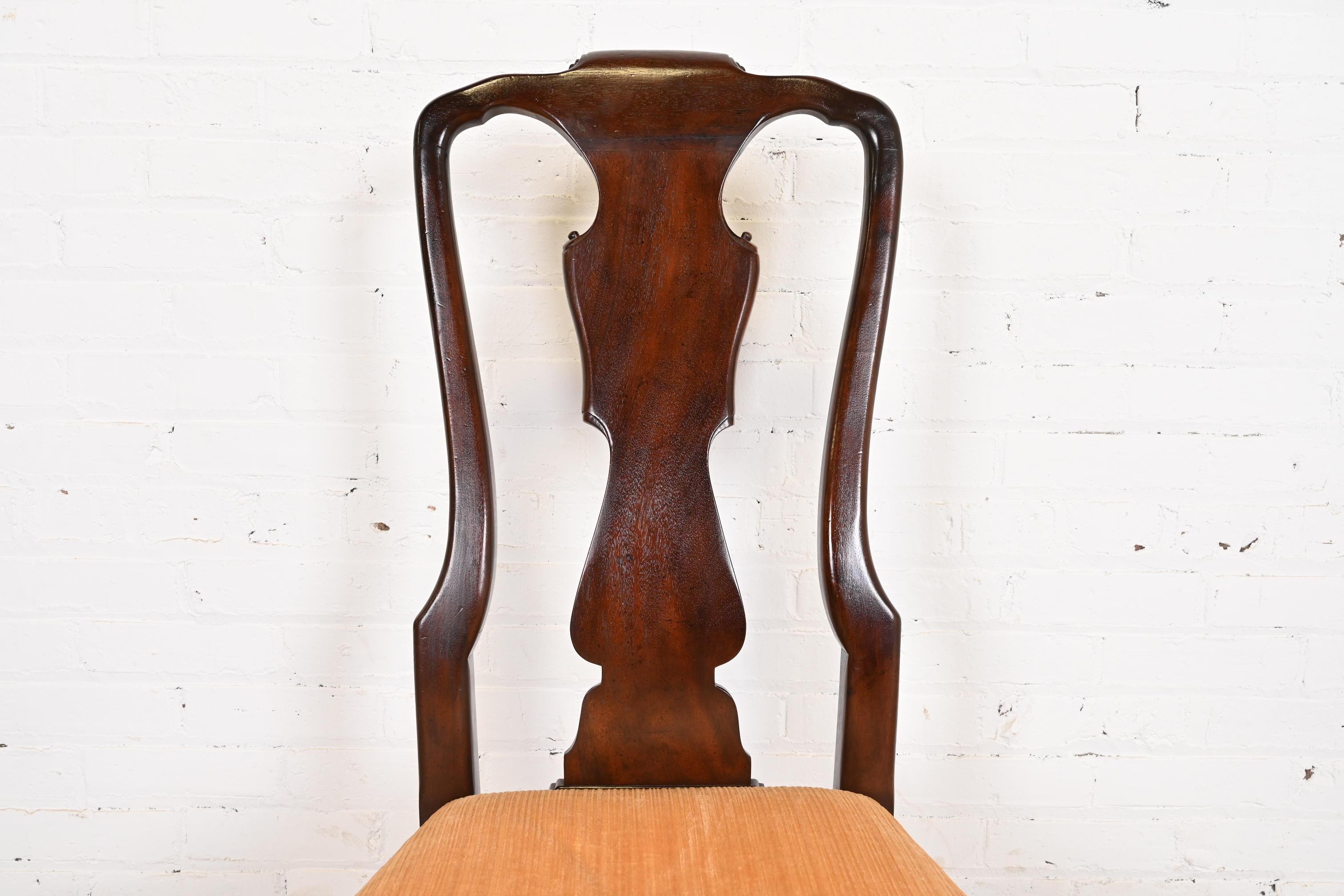 Henredon Queen Anne Solid Mahogany Dining Chairs, Set of Ten 3