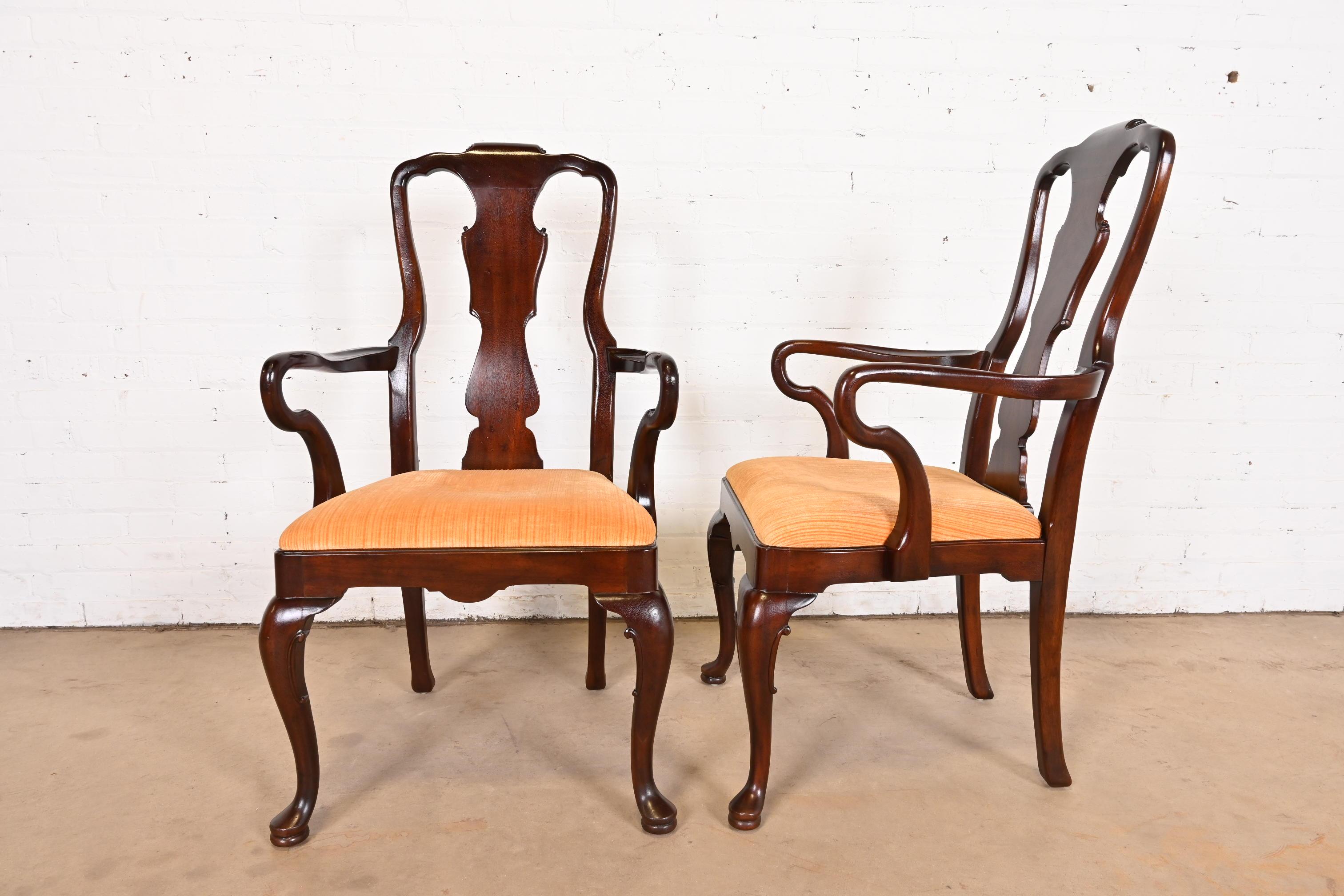 Henredon Queen Anne Solid Mahogany Dining Chairs, Set of Ten 6